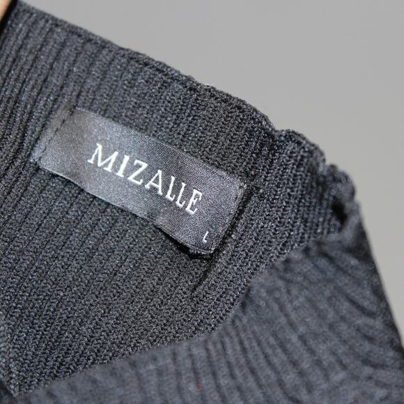 Mizalle Black Knit Sleeveless Top with Jewels and Cutout Large - Picture 5 of 5